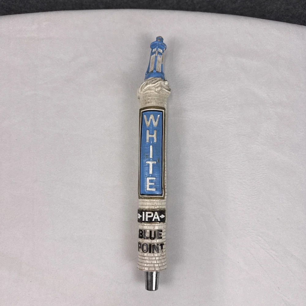 Blue Point Brewing White IPA Beer Tap Handle Lighthouse White Brick 12.5 Inch